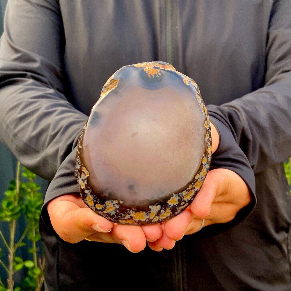 Natural 159G Agate Geode Slab Quartz Crystal Mineral Specimen for Reiki Healing