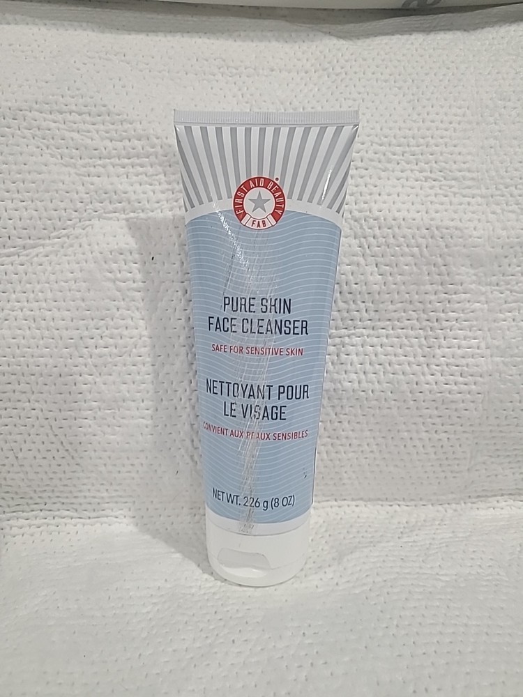 First Aid Beauty Pure Skin Face Cleanser, 8 oz – Safe for Sensitive Skin, Sealed