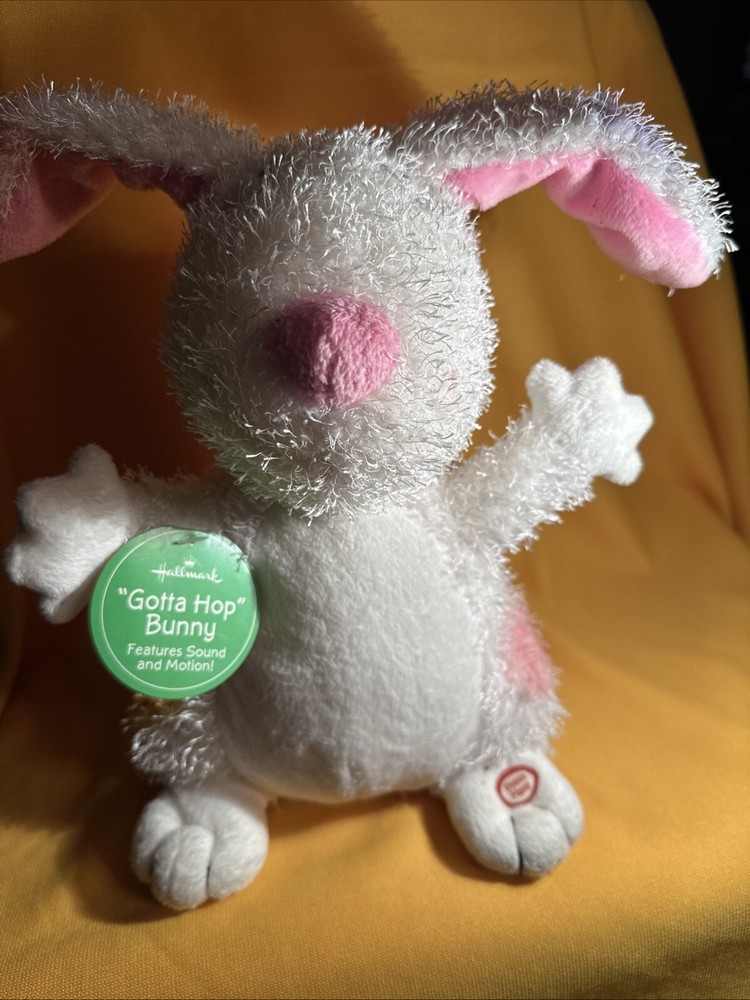 Hallmark Plush Easter Bunny Singing “Gotta Hop Bunny” Rabbit 12 Inches Tall