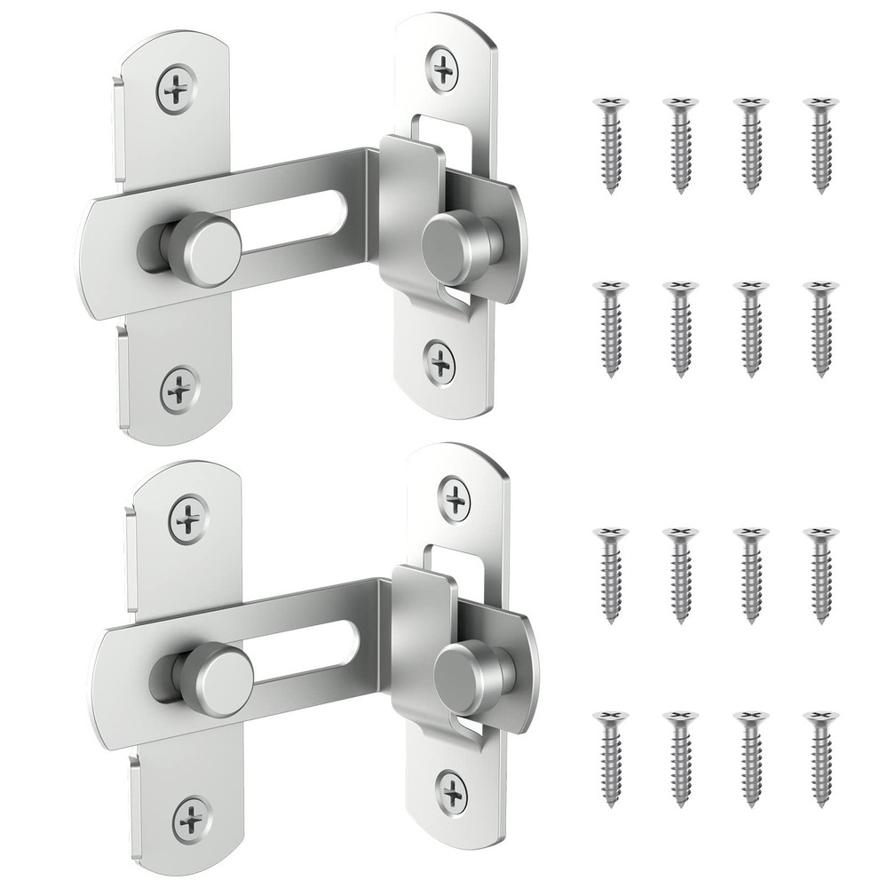 BiceNoning 90 Degree Barn Door Lock Stainless Steel Bifold Flip Latch