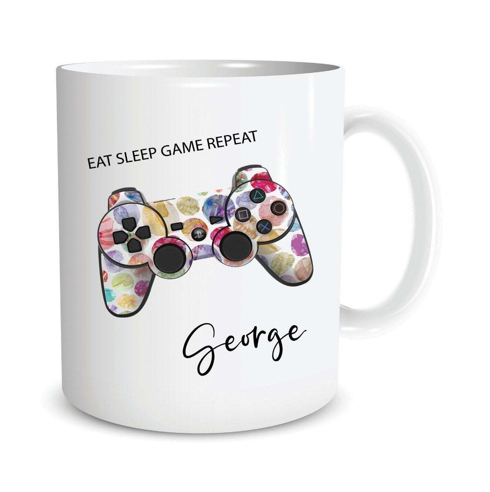 Personalised Gamer Mug Gaming Gift Eat Sleep Game Repeat Gift Son Daughter