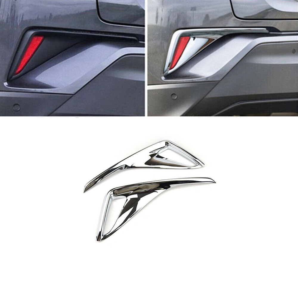 Rear Fog Light Frame Cover Trim2PCS For Toyota CHR C-HR 2018-2022 Chrome Silver