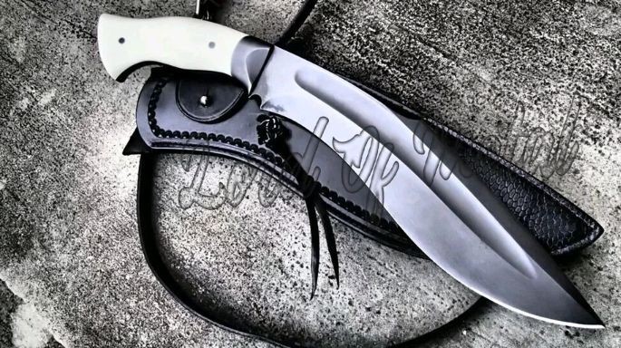 Custom Full Tang Survival Bowie Knife with Bone Handle for Hunting Camping