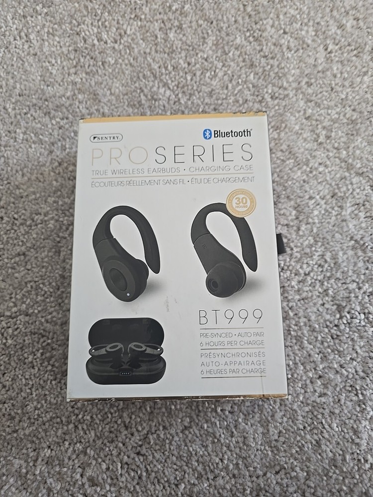 Sentry Pro Series BT999 Wireless Earbuds W/Charging Case Black