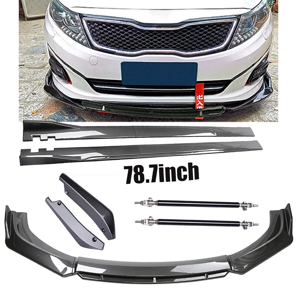 For Kia Optima Rio Forte Carbon Fiber Side Skirt Rear Front Bumper Lip Splitter