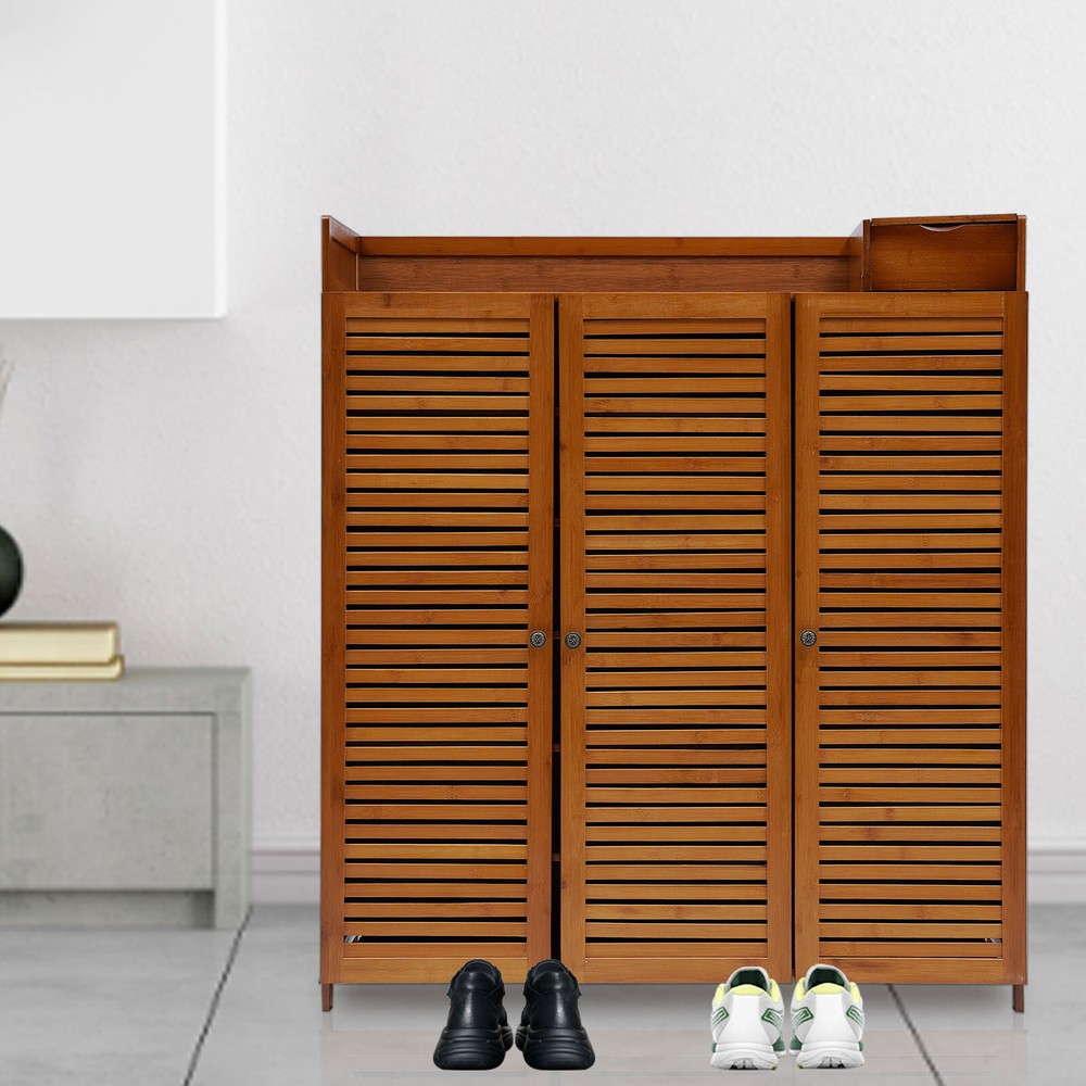 Wooden Shoe Storage Cabinet for Entryway Closet Organizer