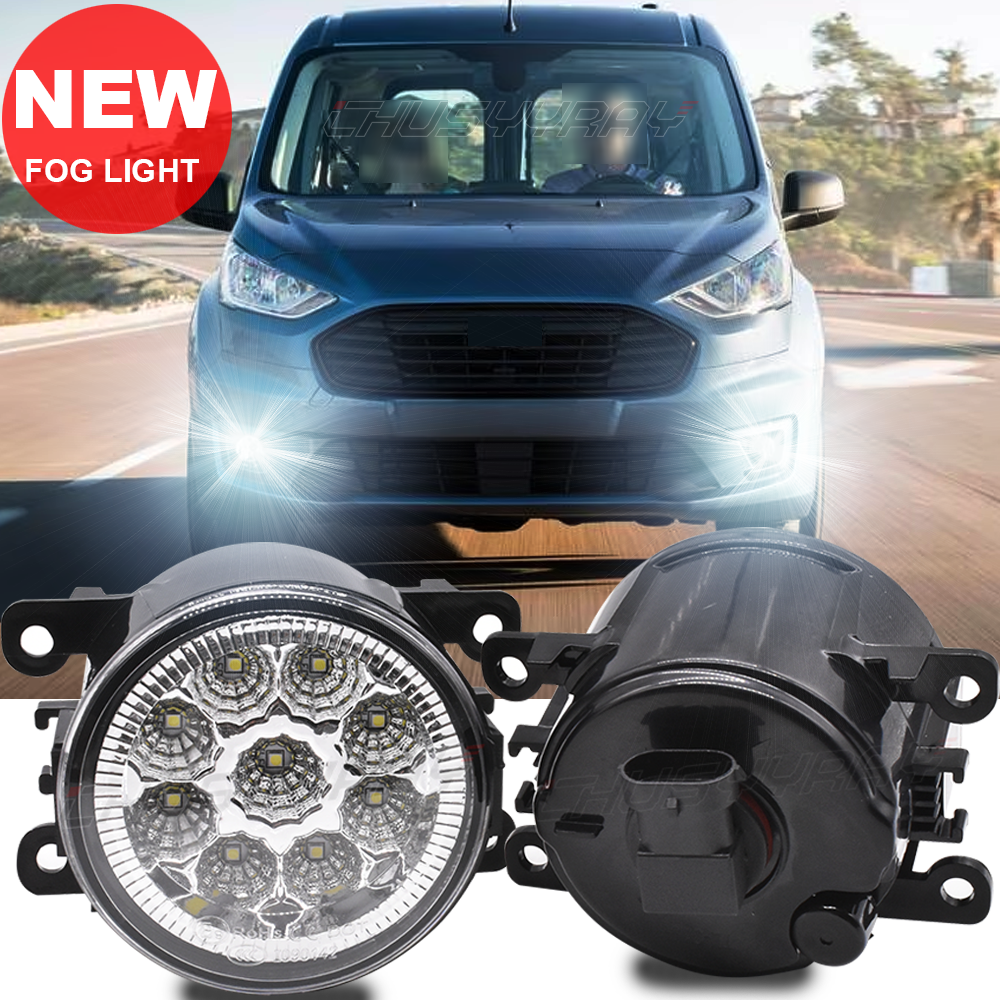 Pair Left + Right fog lights for 2011 2012 2013 14 15 16 17 Ford Transit Connect