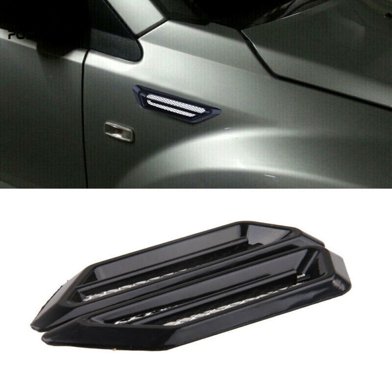 2x Car Accessories Side Air Flow Vent Fender Decorative Sticker Black Universal