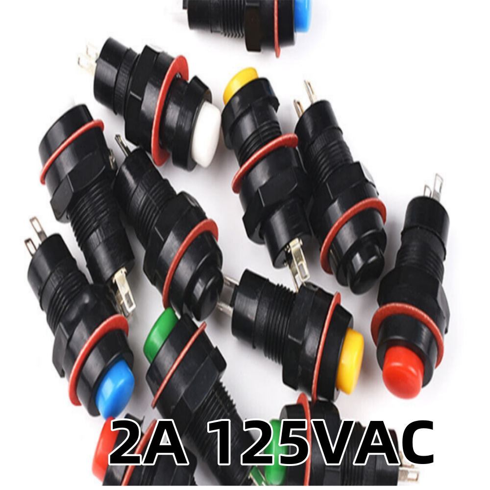 Round Push Button Switch On Off Latching & Momentary Switch 2A 125VAC 10mm