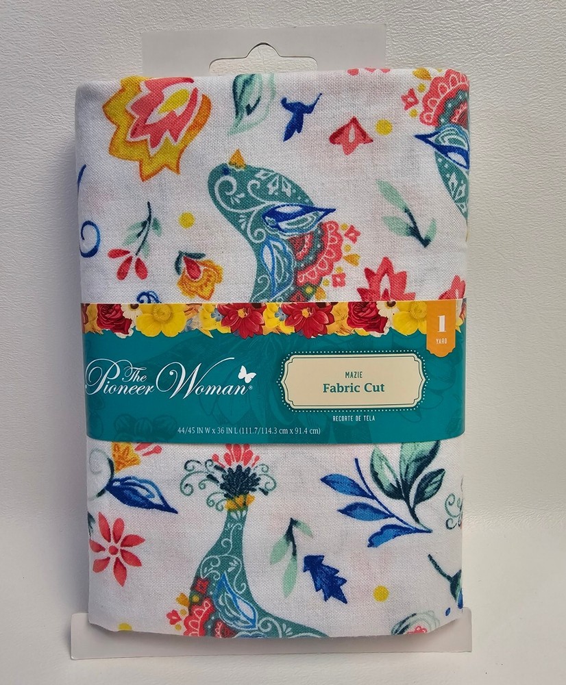 The Pioneer Woman Maize Floral Fabric Cut 1 Yard 44/45