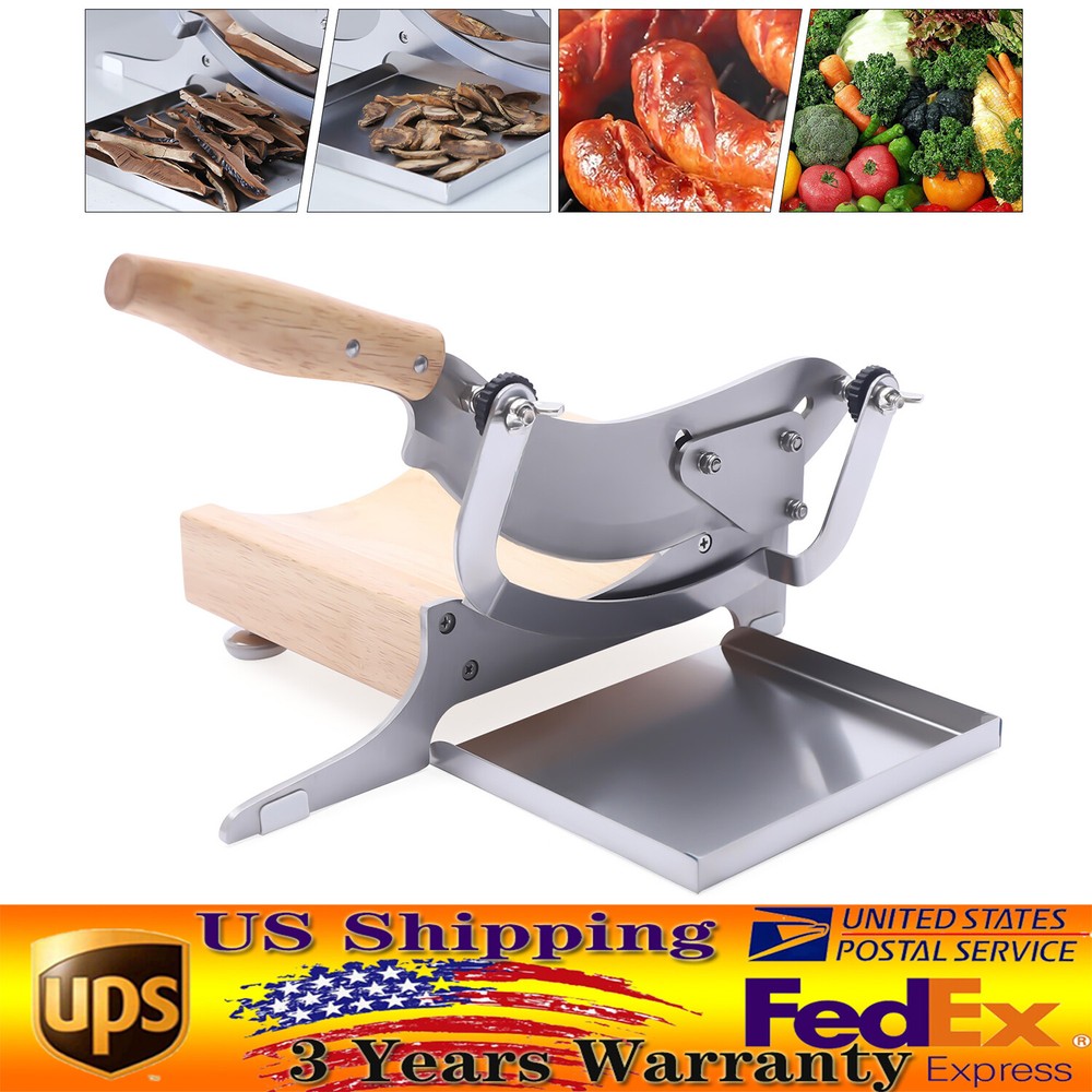 Biltong Cutter Beef Jerky Slicer Herb Ginseng Slicer Solid Rubber Wood Handle