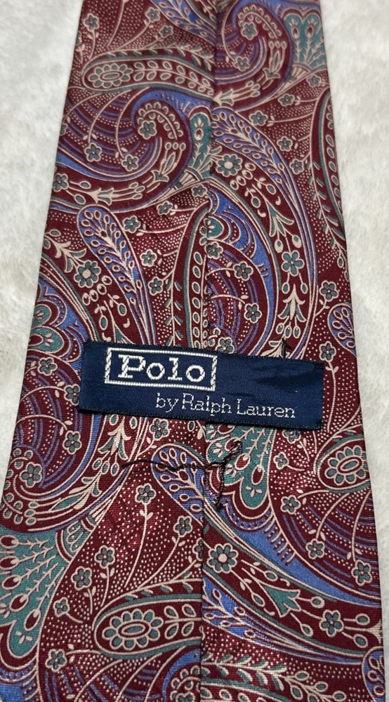 Vintage Polo Ralph Lauren Tie Handmade Silk Paisley 3.5” Wide 57” Length Regular