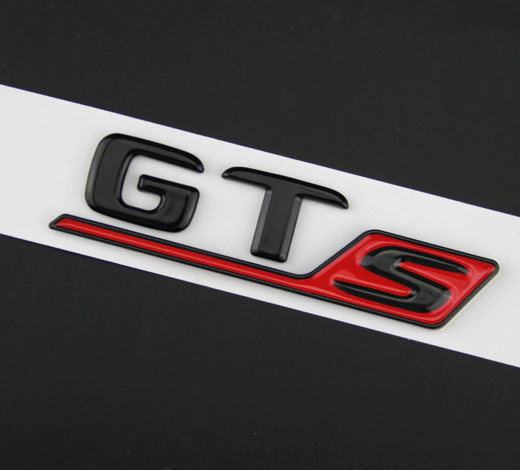 For GTS Car Rear Sticker Trunk Emblem Boot Back Letters Gloss Black Red