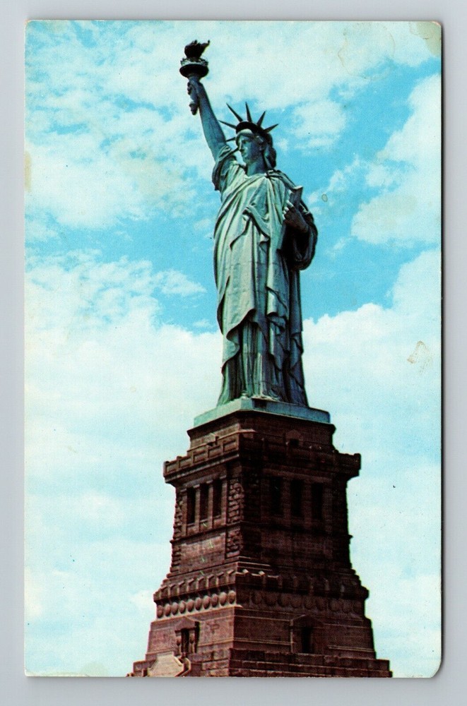 Vintage NYC Statue of Liberty postcard from Liberty Island