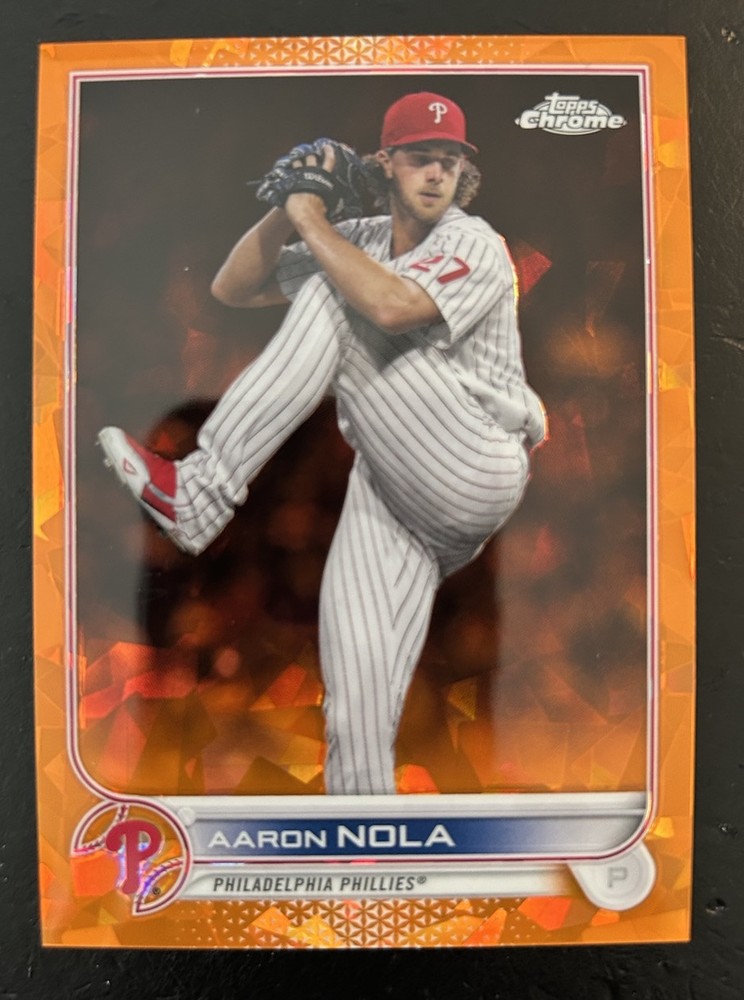 2022 Topps Chrome Sapphire Aaron Nola Orange 24/25 Rare Parallel