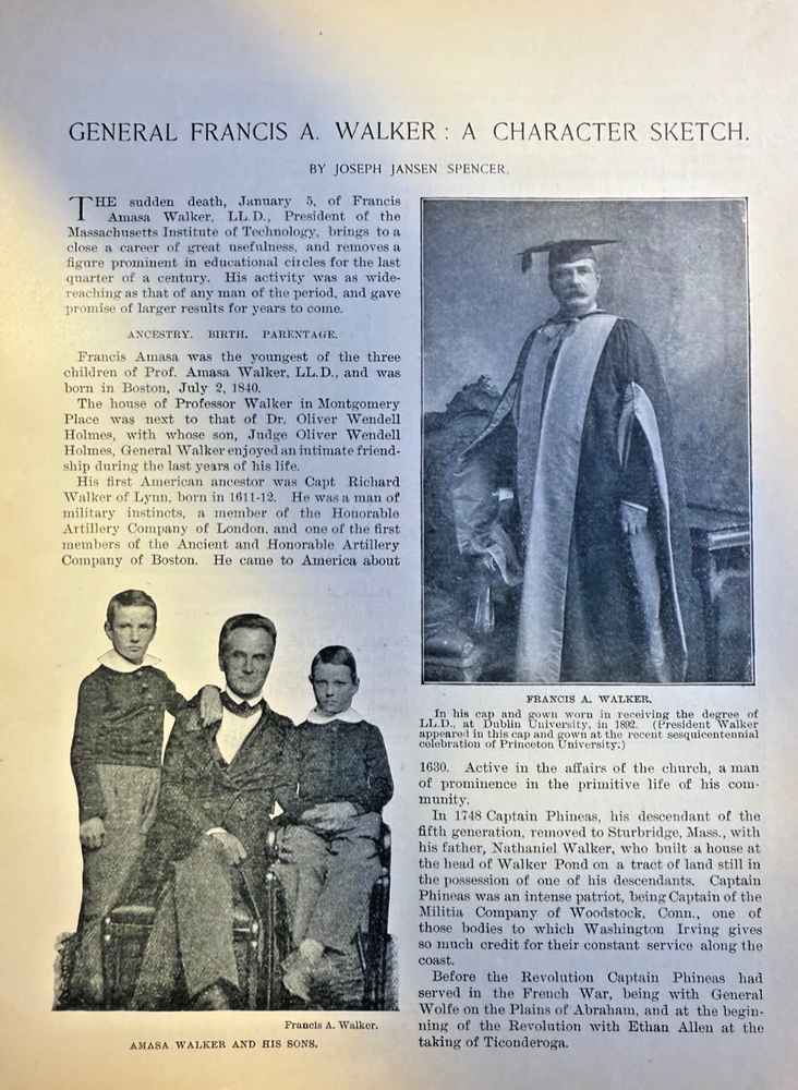 1897 General Francis A Walker President of Massachusetts Institute of Tecnology