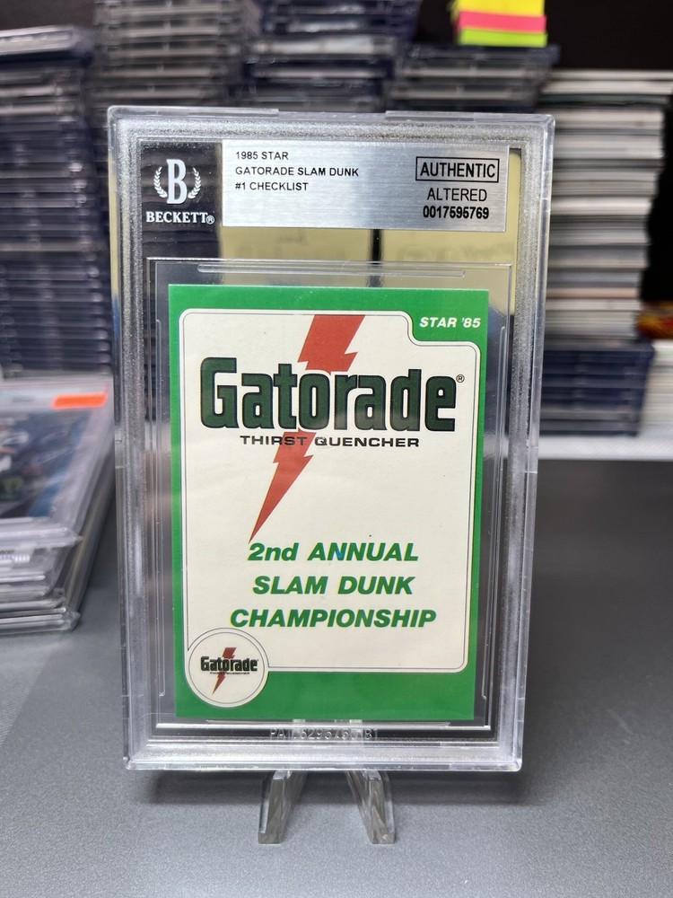 1985 Star Gatorade Slam Dunk #1 Checklist Authentic Altered Vintage Card