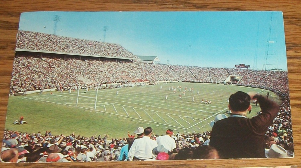 Vintage DALLAS, Texas Postcard COTTON BOWL Football Stadium View / 1961  Q6