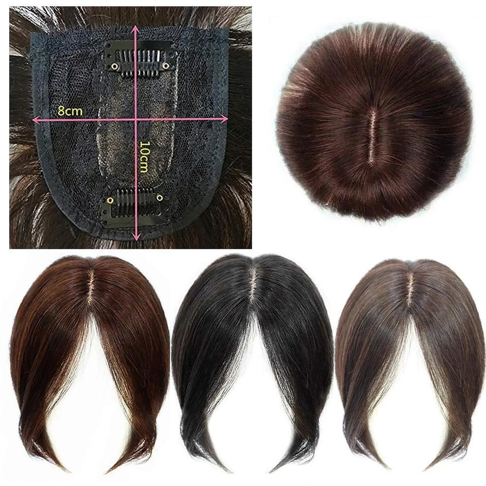 Mini Human Hair Toupee Clip in Topper Hairpieces Top Hair Pieces for E6O5 ◆}