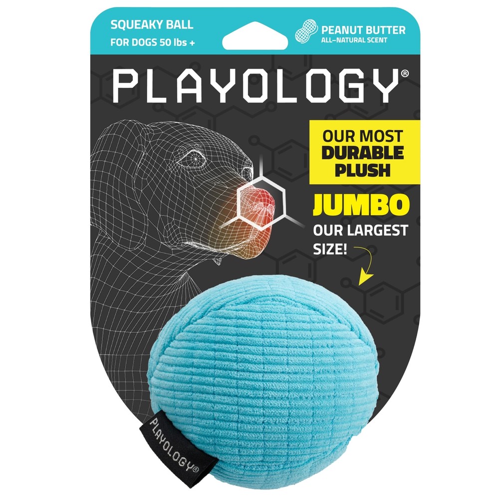 Plush Squeaky Ball | Engaging All Natural Peanut Butter Scented Plush Dog Toy...