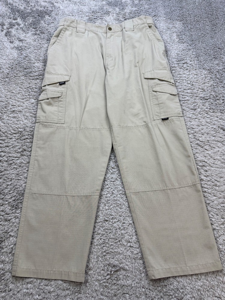Tru-Spec Cargo Pants Mens 35x29 Khaki Tactical Double Knee Ripstop Military Army