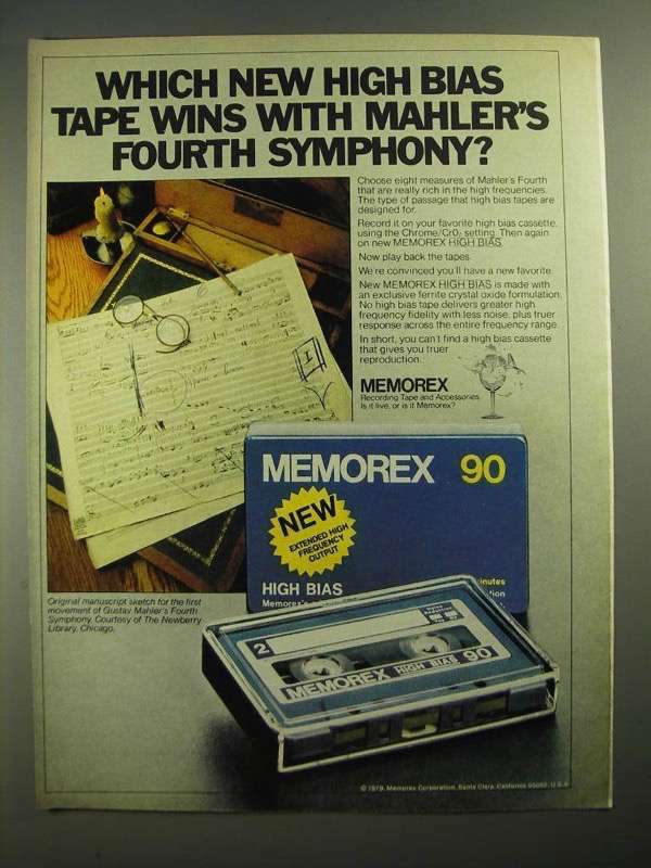 1979 Memorex High Bias Cassette Ad Showcases Mahler’s Fourth Symphony for Superior Sound Quality
