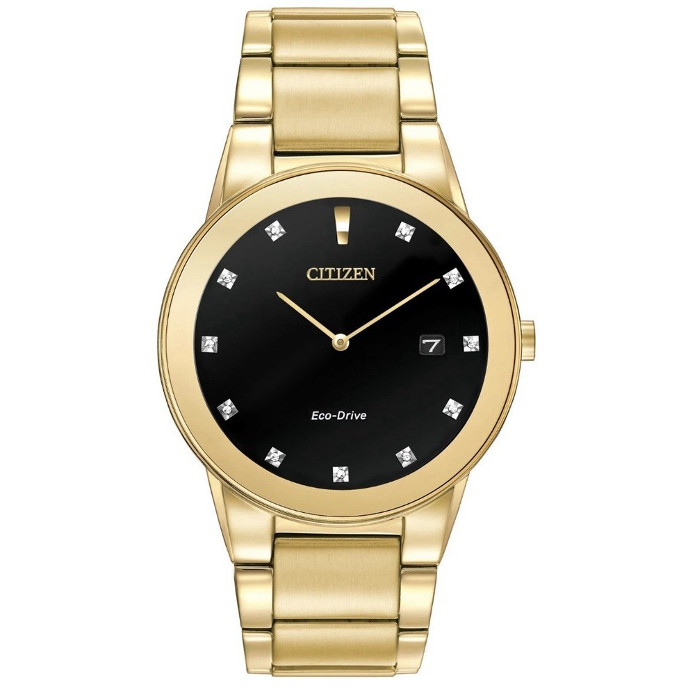 Citizen Eco-Drive Axiom Mens Diamond Accent Gold Stainless 40mm Watch AU1062-56G