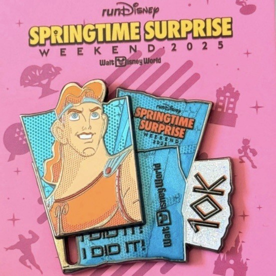 Disneyland Hercules Pin Springtime Surprise 10k Slider 2025 New RunDisney Exclusive