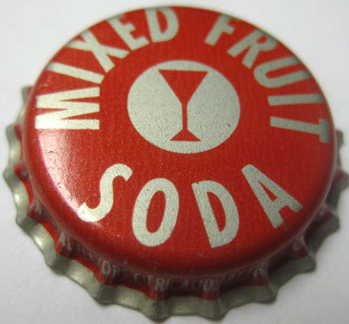 MIXED FRUIT SODA unused Soda CROWN, Bottle CAP with Cocktail GLASS, Real Nice