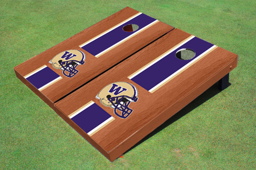 UW Huskies Purple Rosewood Stripe Cornhole Game Set  