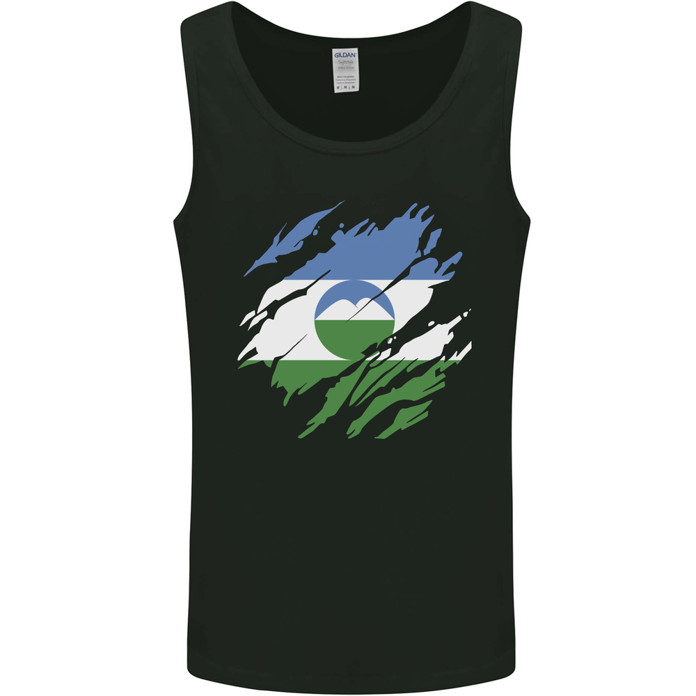 Torn Flag Kabardino Balkaria Mens Vest Tank Top
