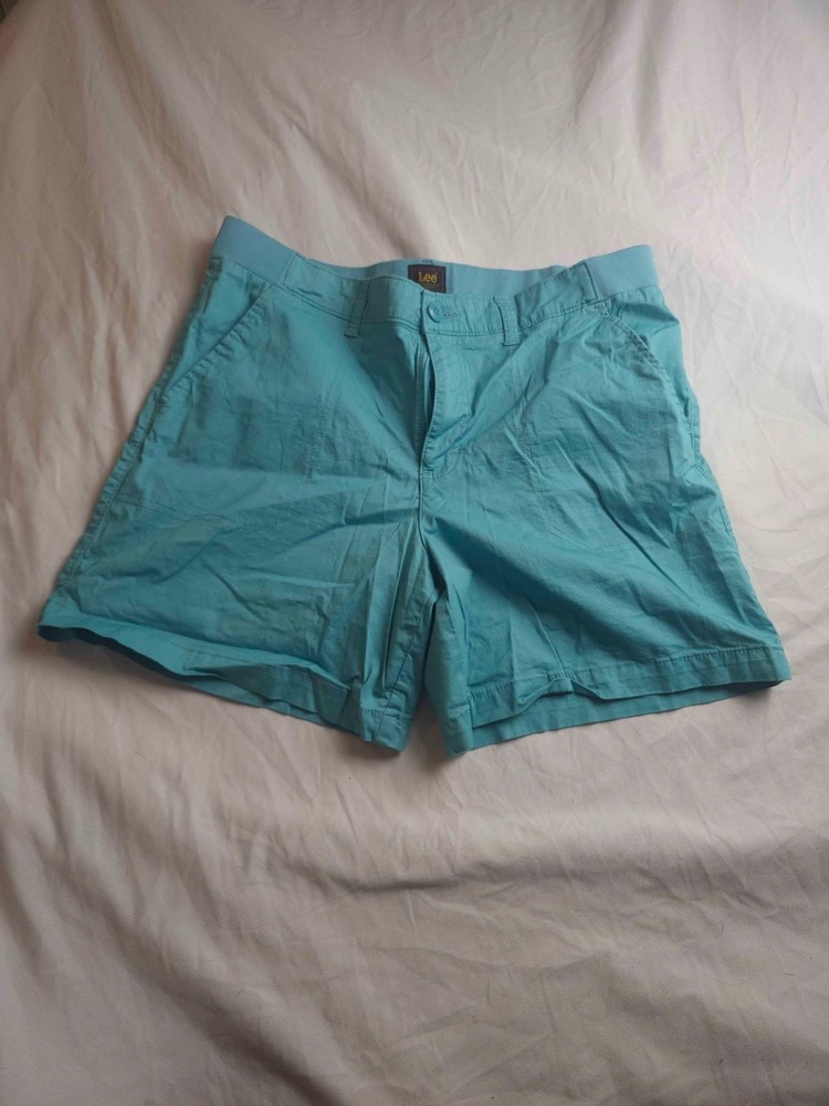 Lee Bermuda Shorts Womens 16M Blue Coastal Grandma Clean Girl Quiet Luxury Chic