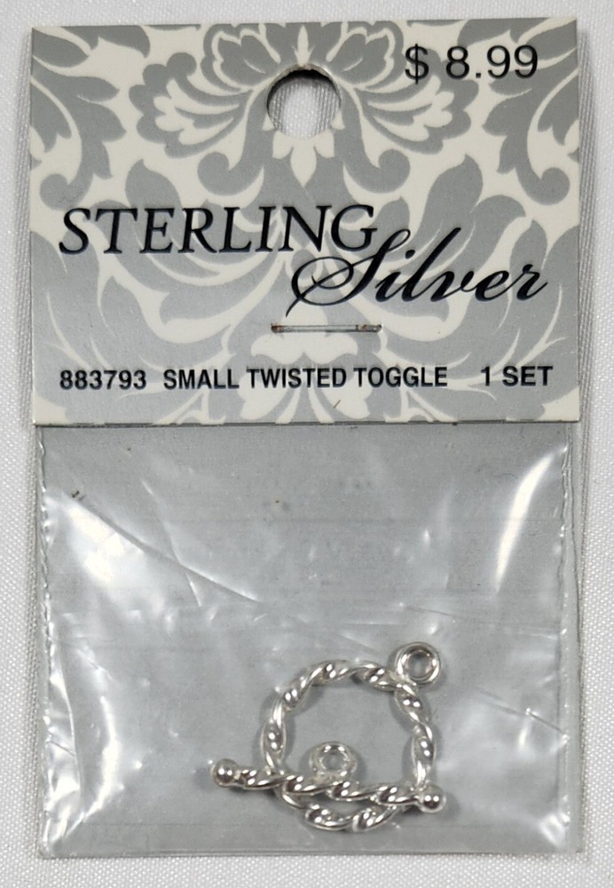 Sterling Silver Twisted Toggle Clasp Set for Jewelry Making and Repair  