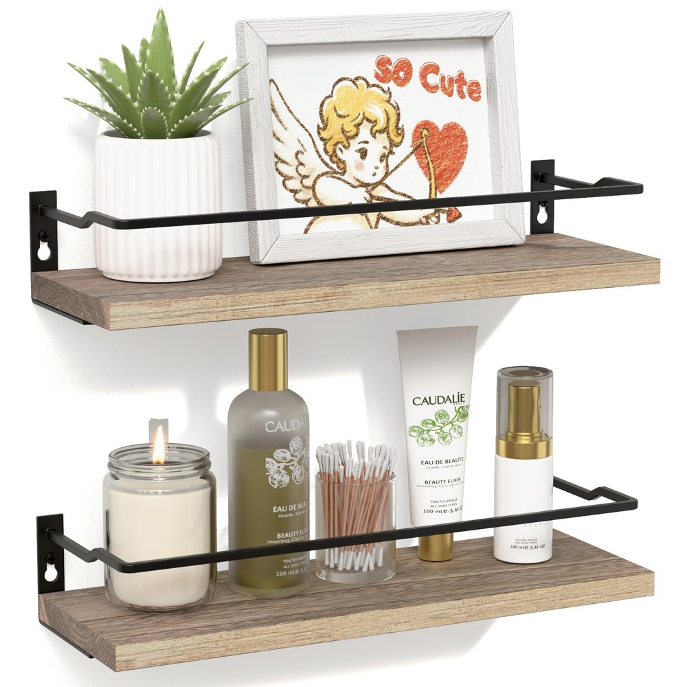 Bathroom Guard-Rail Floating Wall Mounted Shelves for Stylish Storage