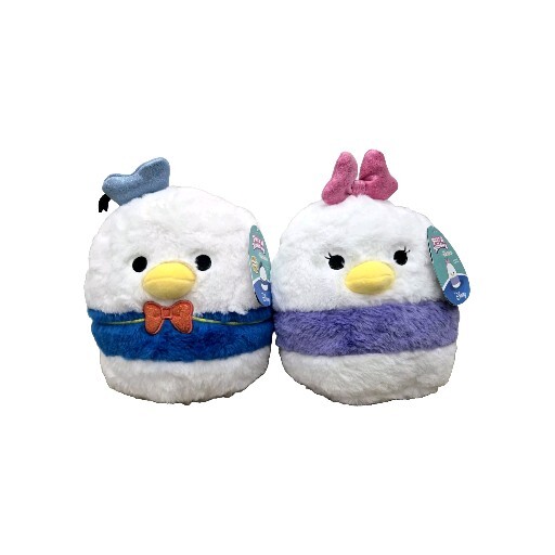 Squishmallows Fuzzamallow Disney Donald and Daisy Duck 8 Inch Plush Set New With Tags  
