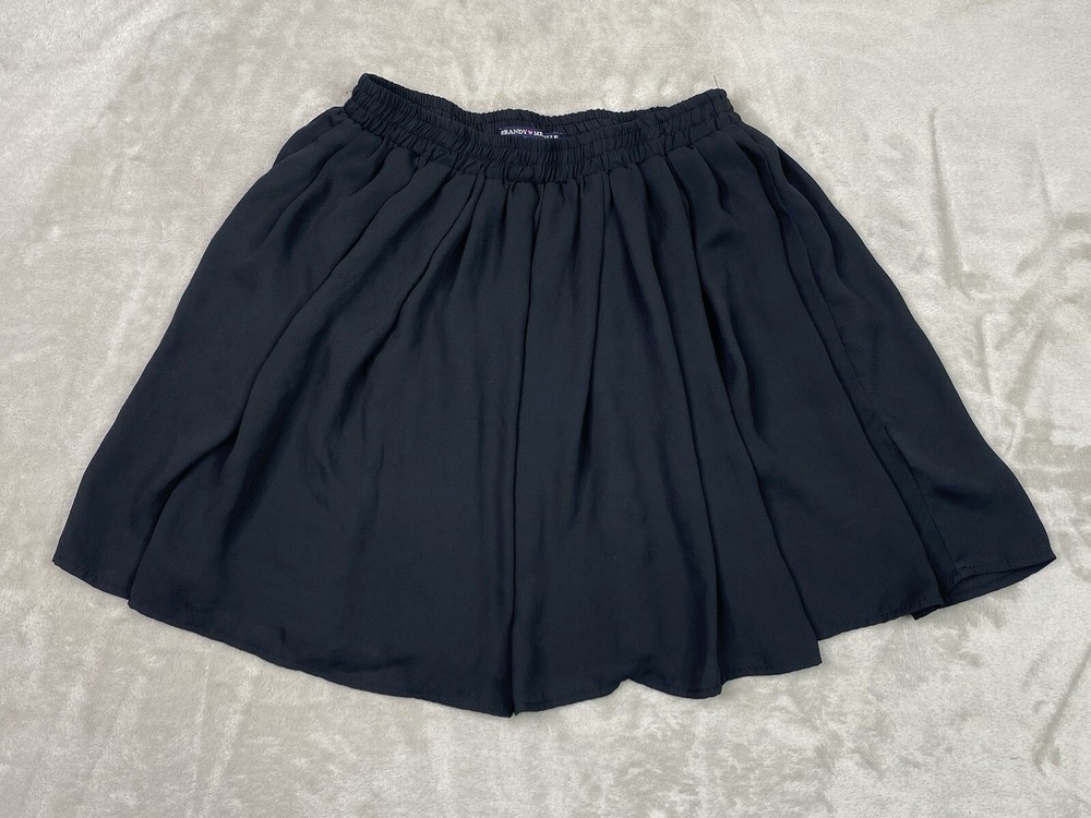 Brandy Melville Sheer Mini Skirt Pleated Flowy Black One Size Elastic Waist