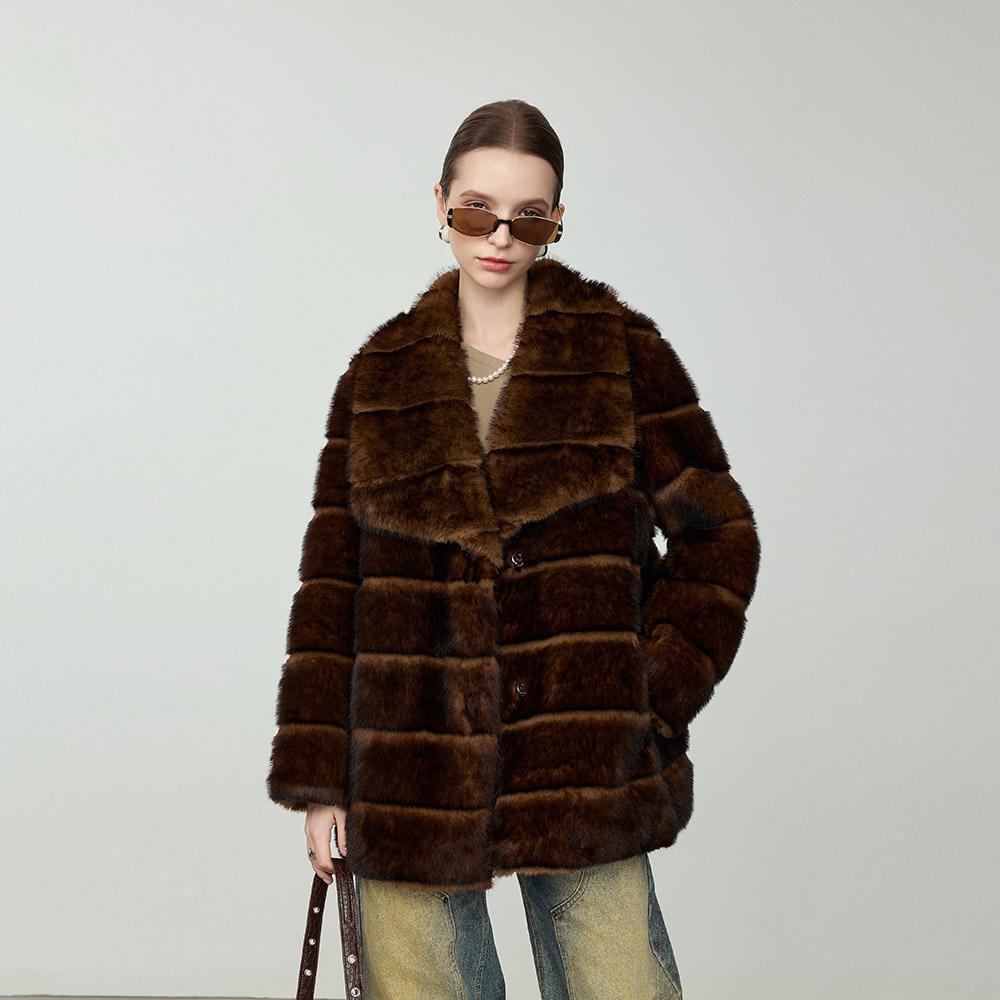 Winter New Women Velvet Mink Fur Coat Fashion Imitating Mink Fur Short Fur Coat