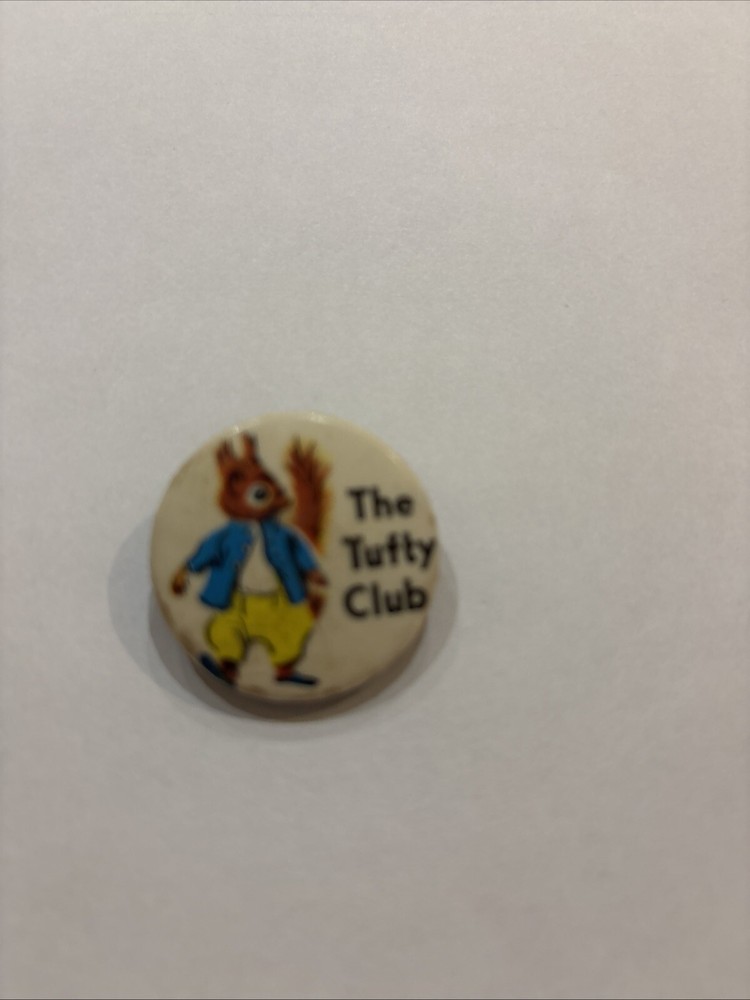 RARE OLD THE TUFTY CLUB TIN BUTTON PIN BADGE