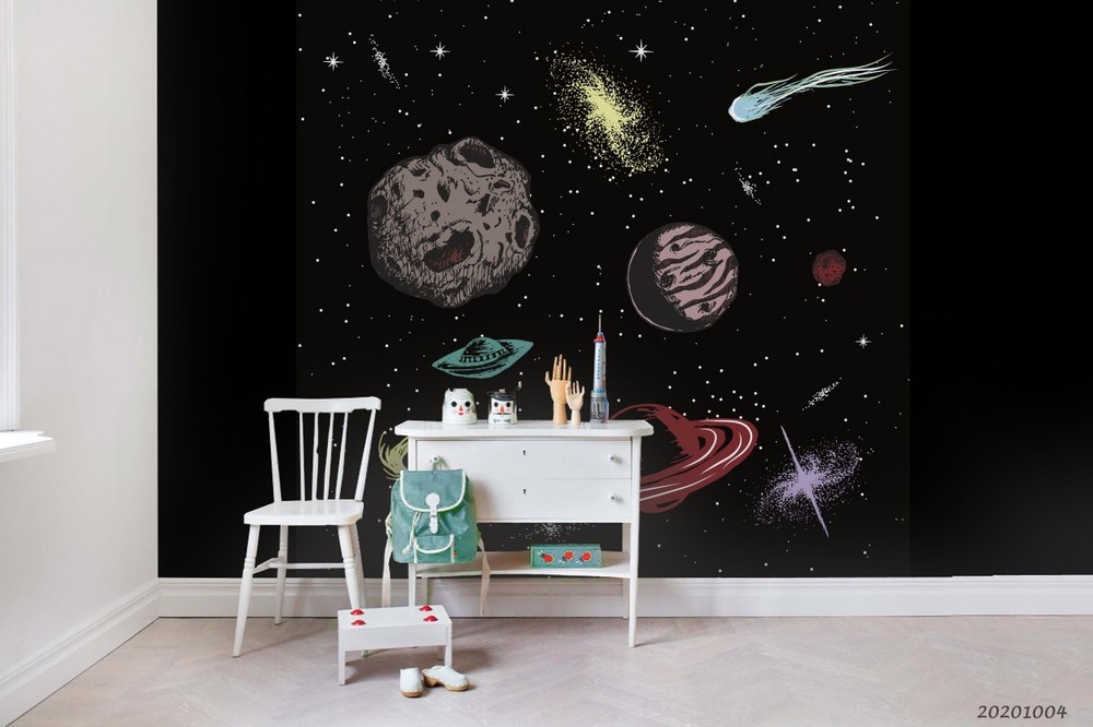 3D Space Planet Galaxy Illustration Wall Murals Wallpaper Murals Wall Sticker 2
