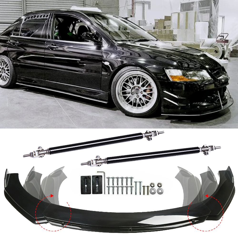 For Mitsubishi Lancer Front Bumper Lip Part Accessorie+Splitter+Spoiler Body