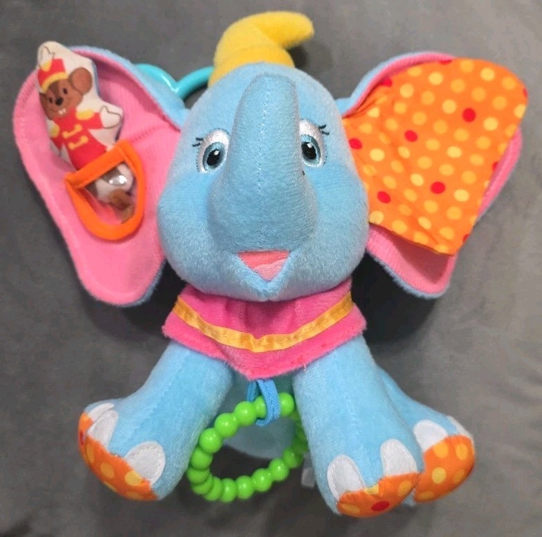 2013 Disney Baby Dumbo Sensory Activity Plush Toy Elephant Timothy Mouse