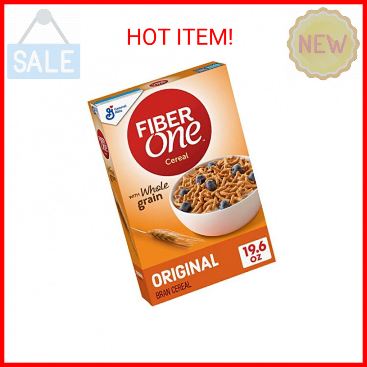 Fiber One Cereal, Original Bran, High Fiber Cereal Made with Whole Grain, 19.6 o