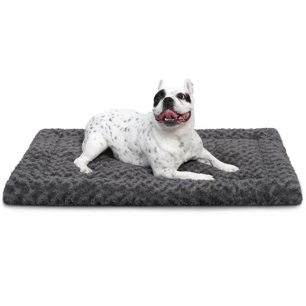 Washable Dog Bed Mat Reversible Dog Crate Pad Soft Fluffy Pet Kennel Beds Dog...