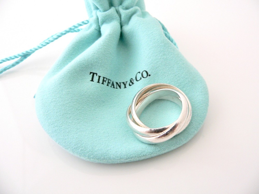 Tiffany & Co Triple Rolling Ring Band Silver Picasso Califfe  Sz 7 Gift Pouch