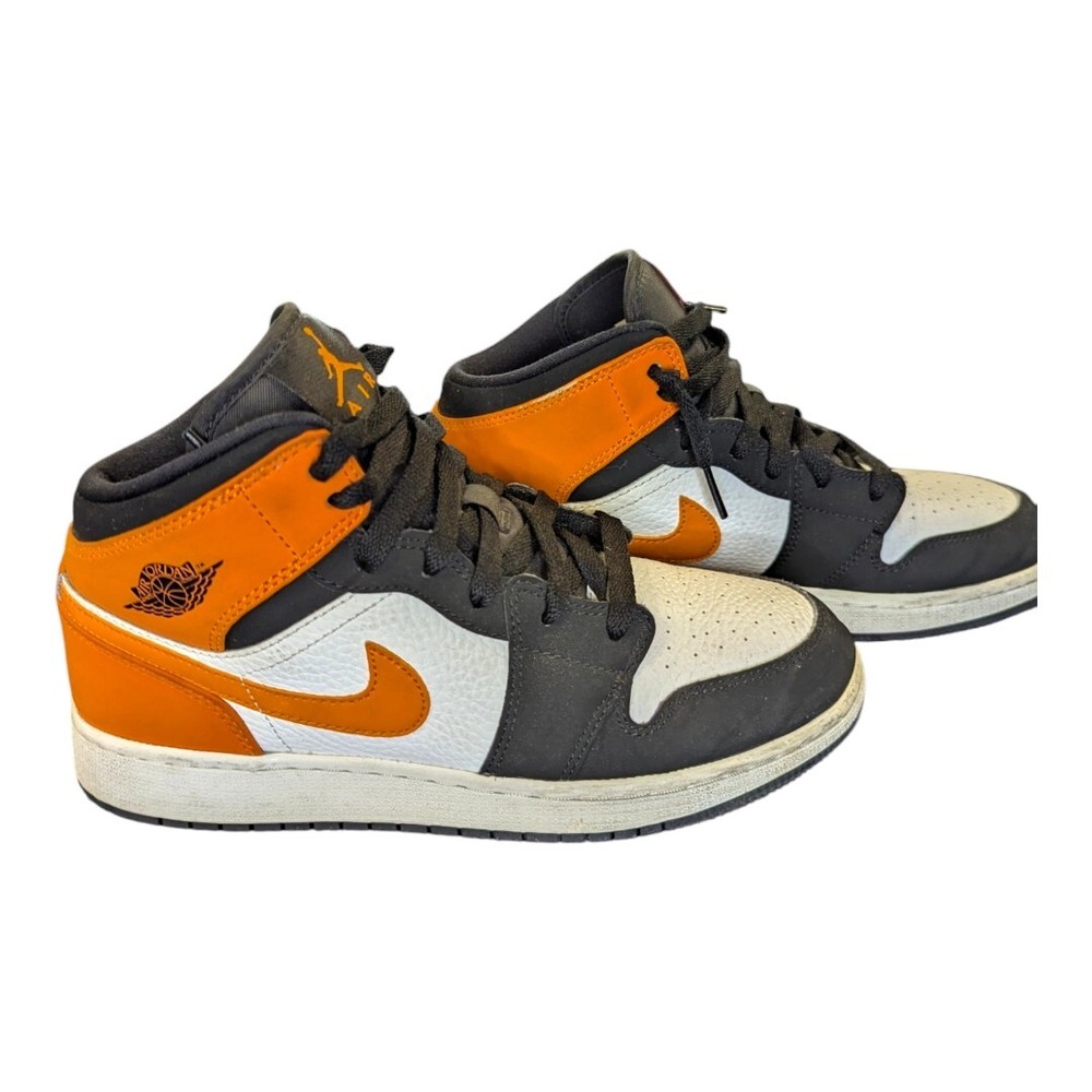 Nike Air Jordan 1 Mid Shattered Orange Black White Rare Size 6.5Y 554724-058