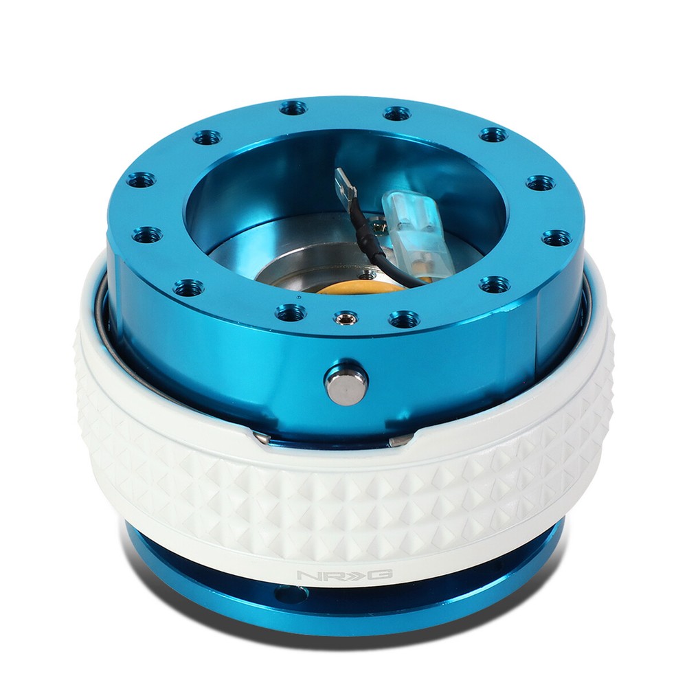 NRG Aluminum Steering Wheel Quick Release Adapter 2.1 New Blue/Glow In Dark Ring