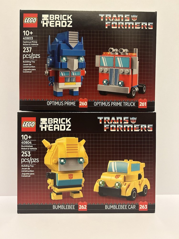 Lego Transformers Brickheadz 40803 Optimus Prime And LEGO 40804 Bumblebee NEW