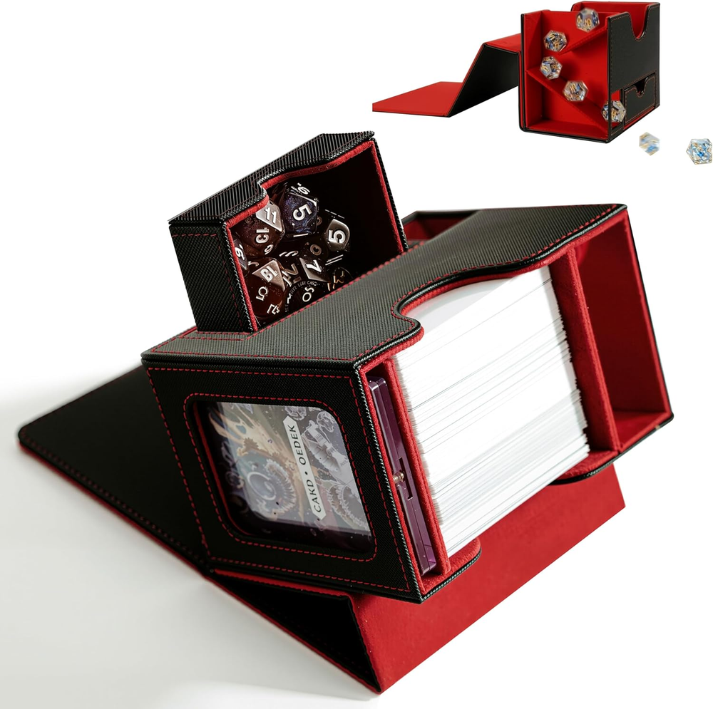 MTG Deck Box for Commander with Dice Tray - Card Deck Box Fits 100 Double-Sleeve