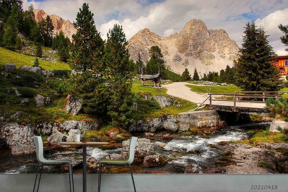 3D Mountains Forests Rivers Landscape Wall Murals Wallpaper Murals Wall Sticker