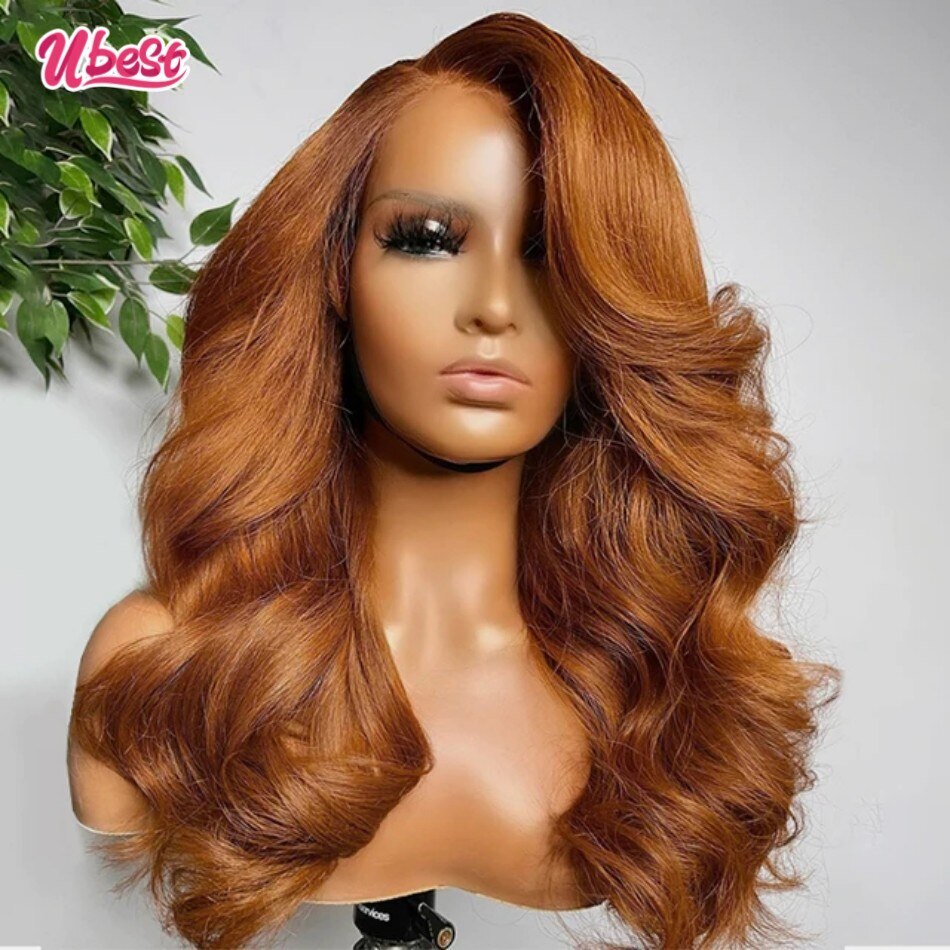 Ginger Brown Brazilian Body Wave Glueless Human Hair Wig